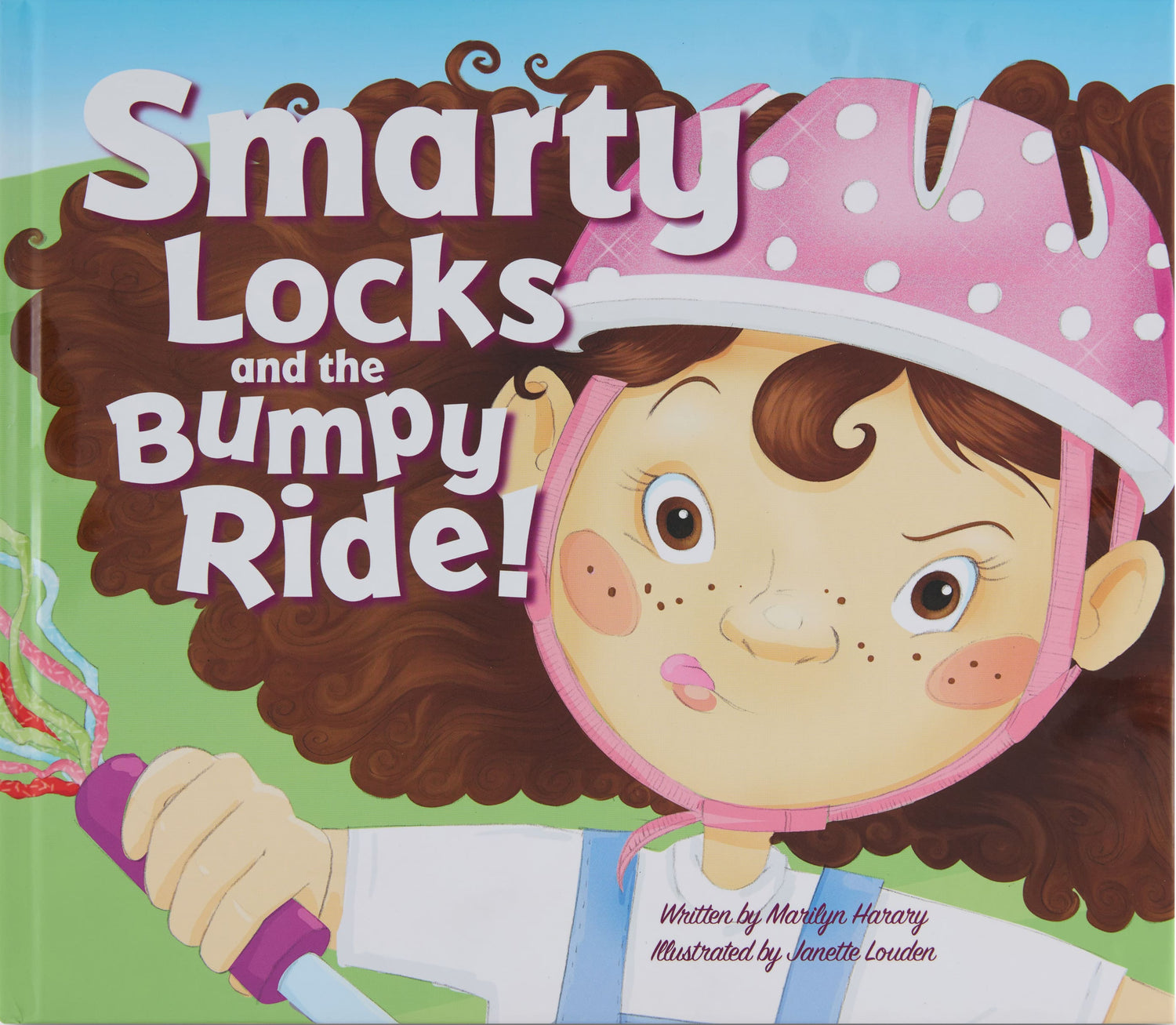 Book cover of 'Smarty Locks and the Bumpy Ride' with a cartoon character wearing a helmet.